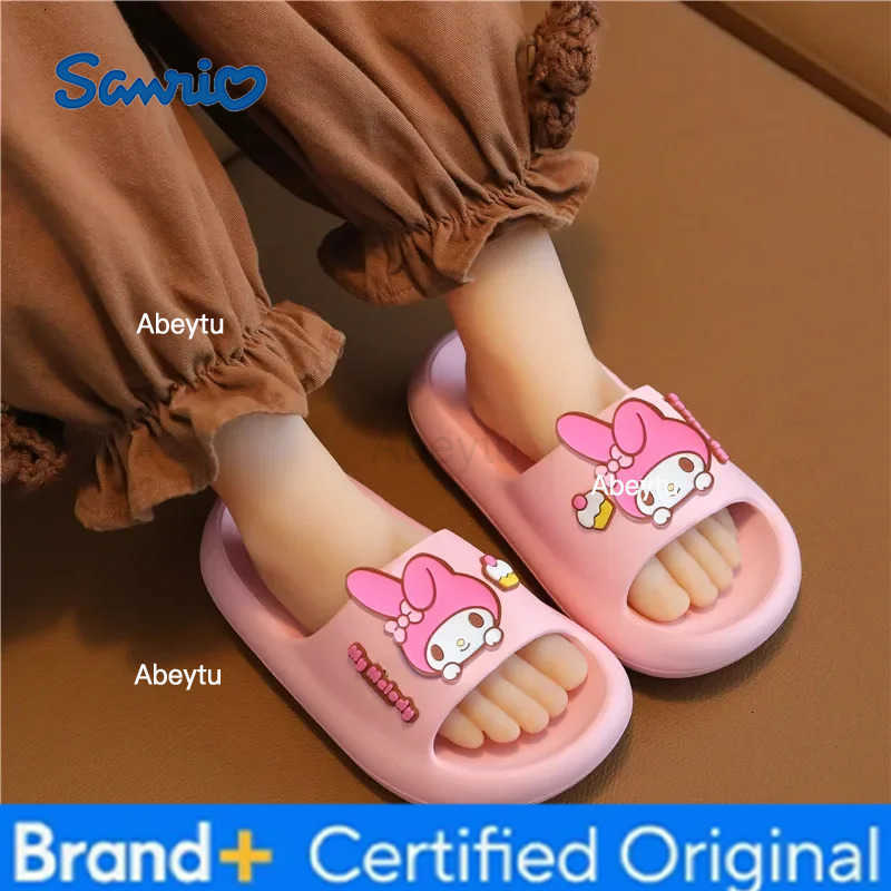 Sanrio Kuromi Cute Summer Kids Sandals Soft Slippers Indoor Outdoor Quick-Drying Cartoon Anime Sole Anti-Slip Girls Boys Gift H251230
