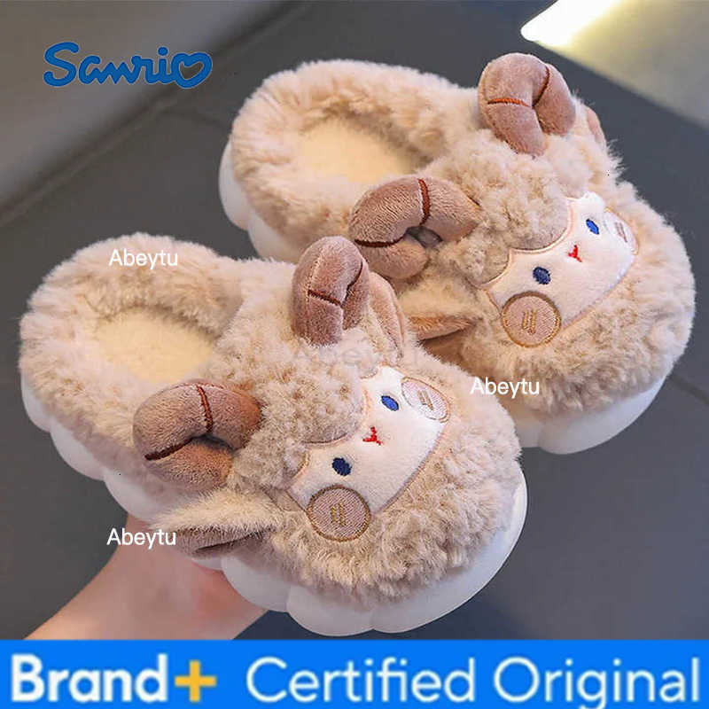 Sanrio Childrens Cotton Slippers 2025 New Girl Rabbit Spring Home Use Thick Bottom Indoor Warmth Boy Bag Heel H251230