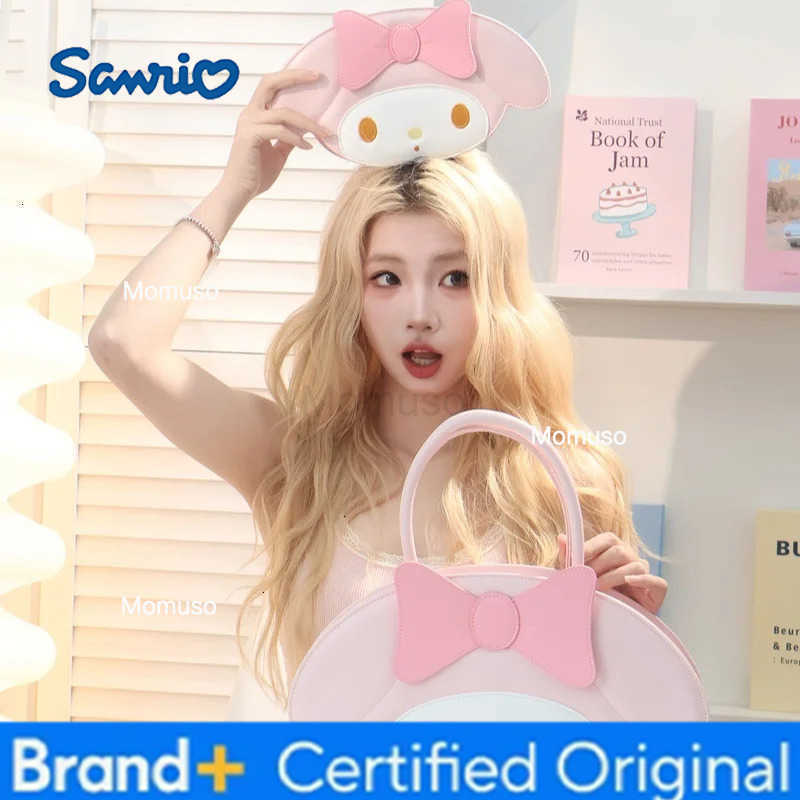 Sanrio Genuine My Melody Cinnamoroll Cartoon Girl Cute Face Pu Bag Portable Messenger Bag Large-Capacity Storage Student Gifts H251230