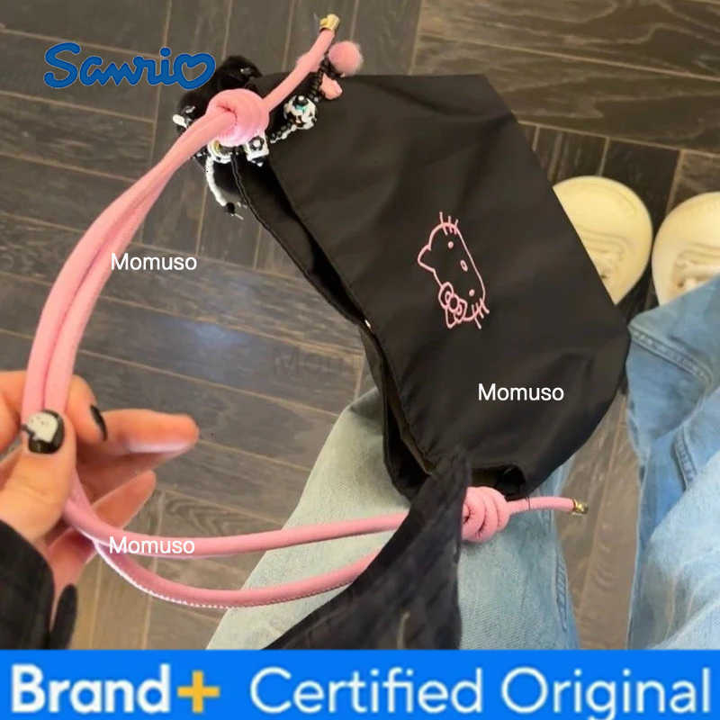 Sanrio Hello Kitty Womens Shoulder Bag Canvas bag Commuter Versatile Shoulder Handbag Shopping Bag Embroidered shoulder handbag H251230