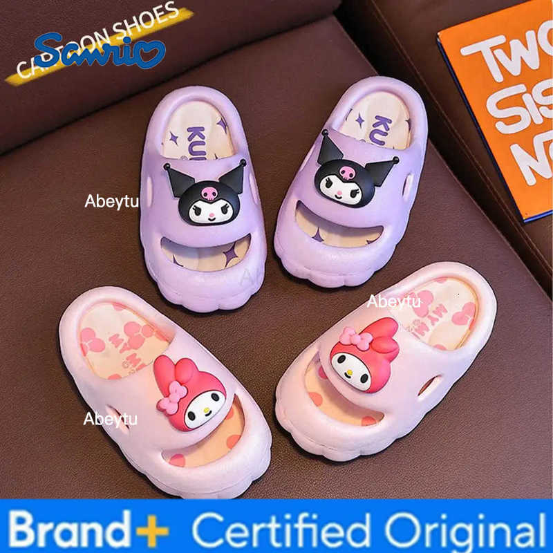 Sanrio Kawaii Kuromi Girls Kids Cute Slippers My Melody Anime Sanrioed Cinnamoroll Home Sandal Summer Cute Cartoon Babys Non-Slip Shoes H251230