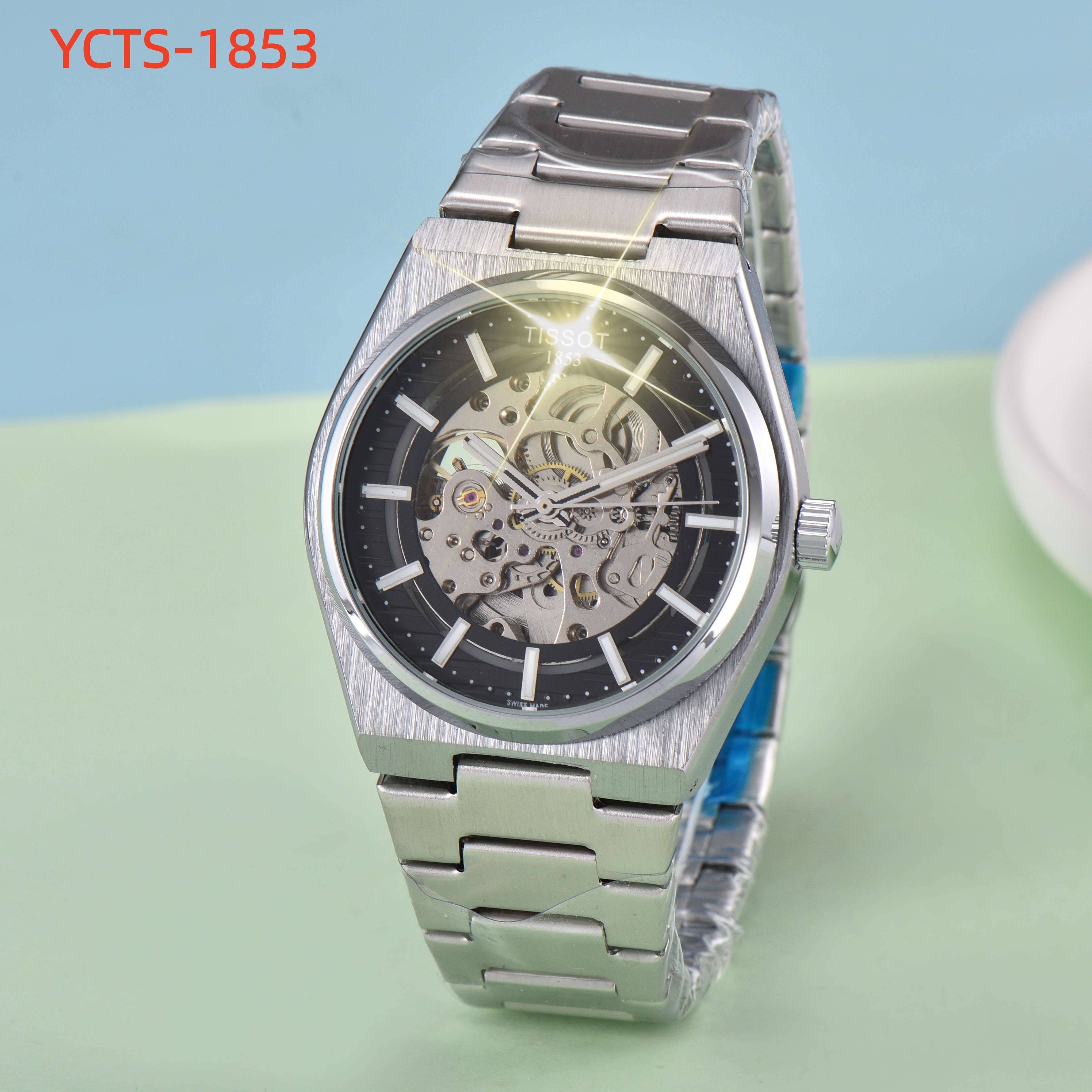 Brand New Men 1853Tissity Series wristwatches Men's Automatic Mechanical watches women Luxury Watch Brown Dial Rose Gold Stainless Strap PRX 202615