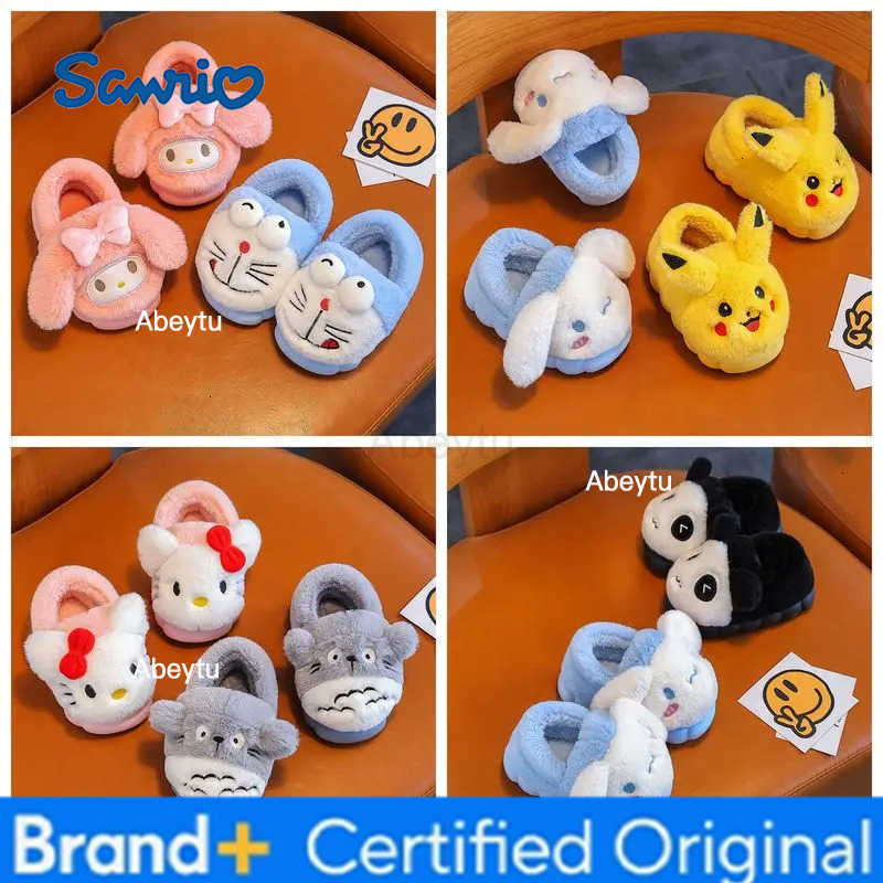 Sanrio Hello Kitty Shoe Kuromi Slippers Pochacco Shoe Melody Cotton Shoes Kawaii Christmas Gift Cured Children Cotton Slippers H2512301