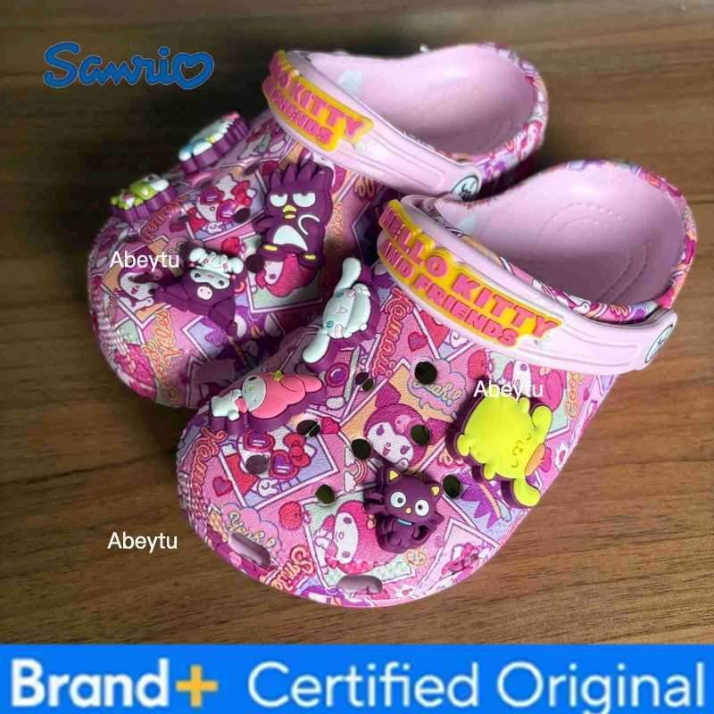 Sanrio Hellokitty Kuromi Pochacco Melody New Summer Girls Cartoon Children Slippers Non-slip Soft-soled Wrap Toe Sandals Gifts H251230