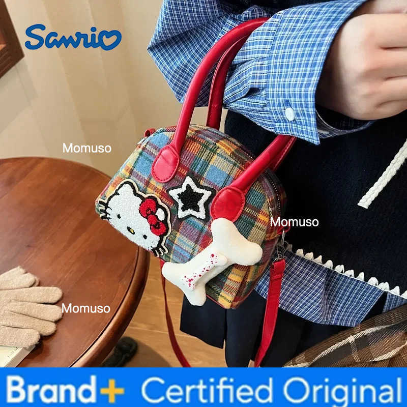 Sanrio Ins Hello Kittys Cosmetic Bag Girl Cute Fashion Handbag New Coin Wallet Crossbody Small Square Bag Mobile Phone Bag H251230