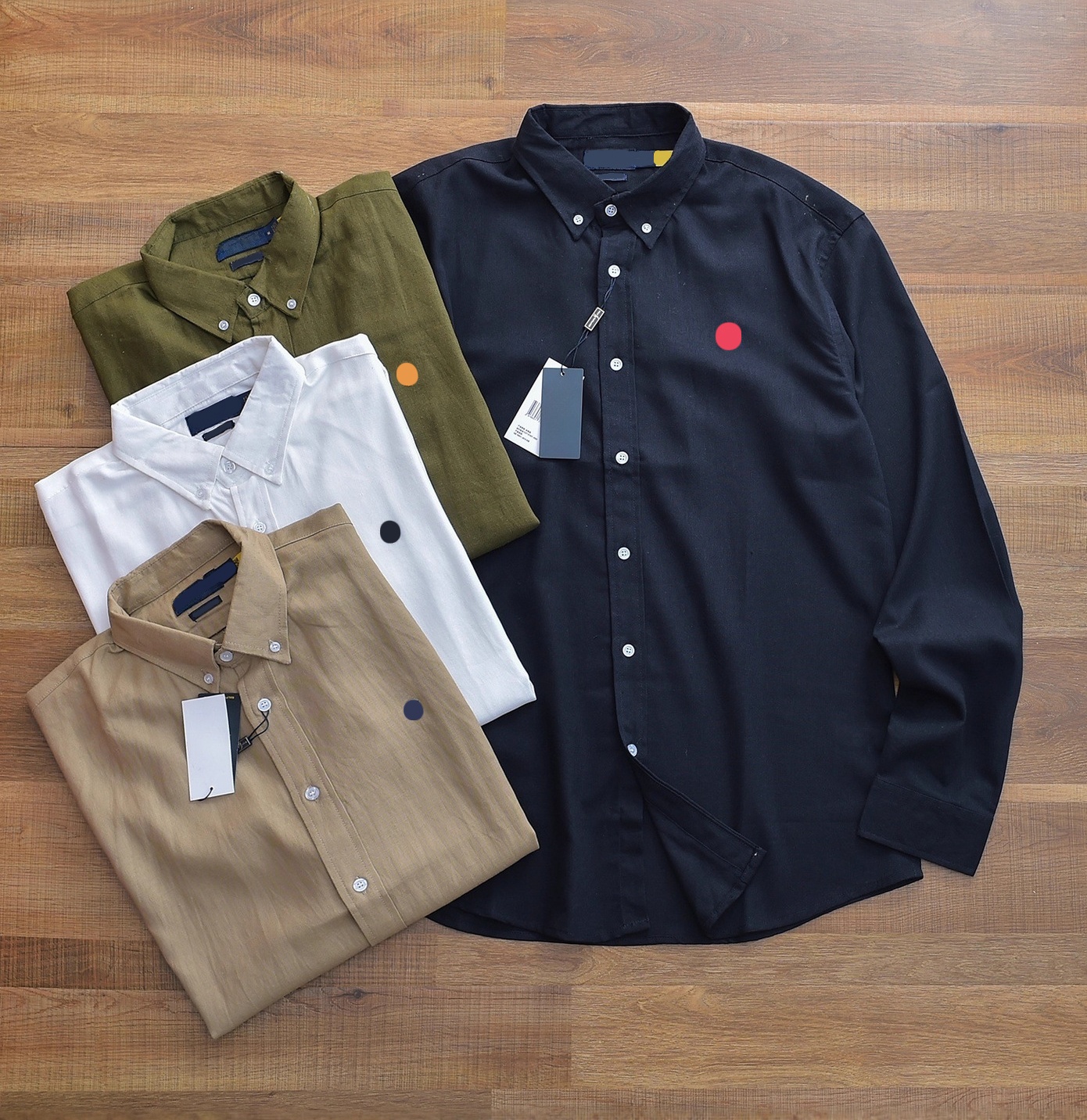 Men's Designer Pony Embroidery Shirt Classic Small Horse Pattern Luxury Long Sleeve Shirts Casual Fashion Stand Neck Solid Color Polo Tops