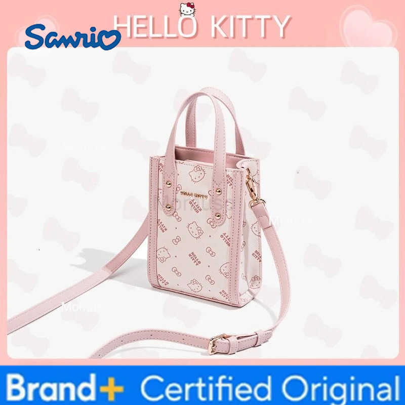Sanrio Kawaii Hello Kitty Mini Advanced Handbag Anime Cute Girl Retro Cartoon KT Small Square Bag Fashion Versatile Festival Gift H251230