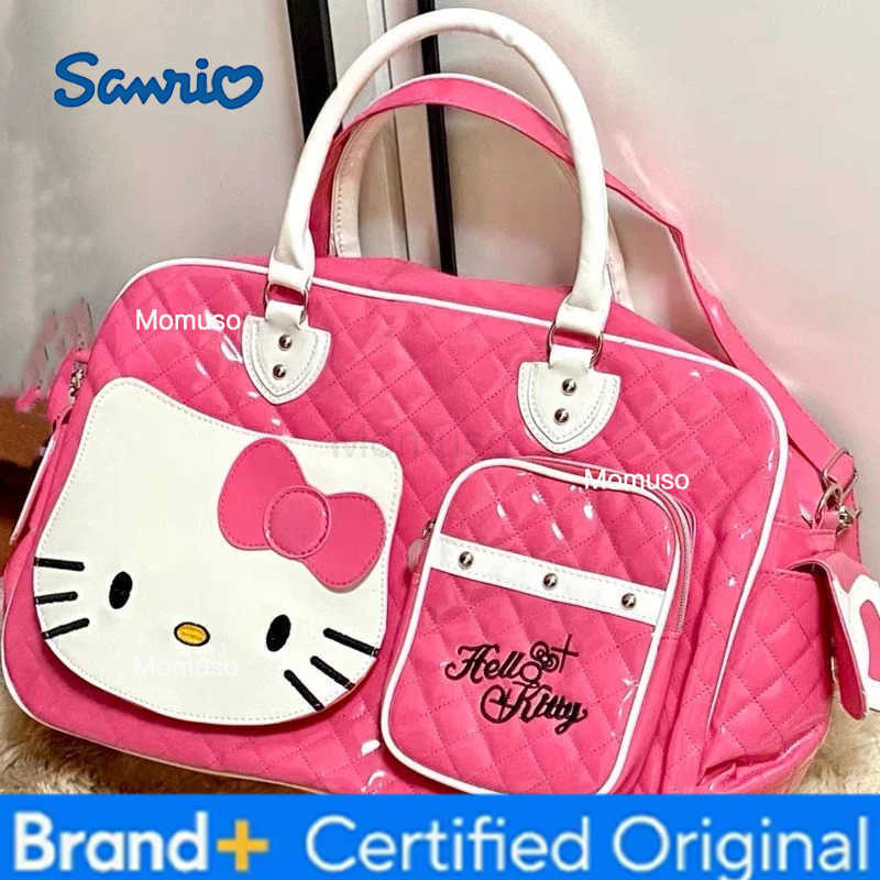 Sanrio Hello Kitty Large Capacity Crossbody Bag Pink Shoulder Bags For Women Sweet Girl PU Leather Handbag H251230