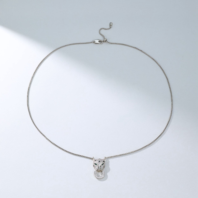 Designer Earring Green Eyes Leopard Pendant Necklace Paved AAA Zircon Diamond Panther Charm for Women Earbone Clip best Gift Jewelry wedding jewelry