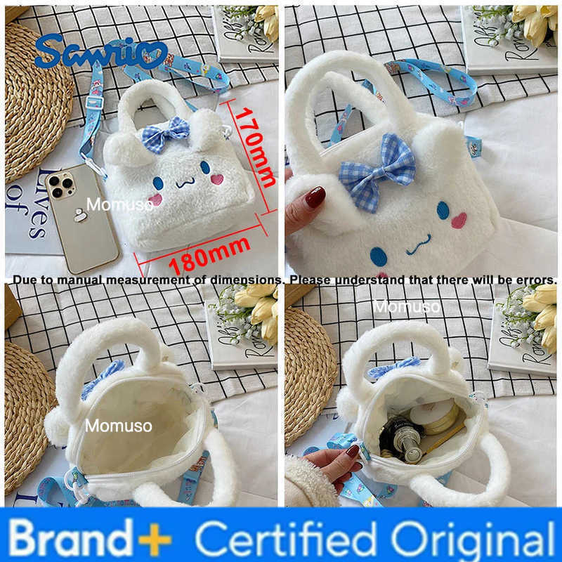 Sanrio Anime Bag Kawaii Kuromi Cinnamoroll Melody Cartoon Plush Handbag Cosmetic Bag Travel Storage Bag Girl Birthday Gifts H251230