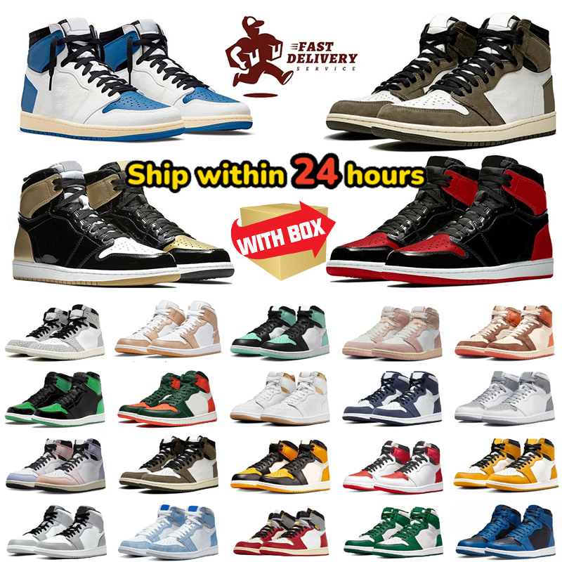 with box Designer Basketball Shoes 1s Tainer University Blue Trophy Room Red High OG Hyper Royal Barely Orange Digital Pink Men Women Sports Sneakers EUR 36-47