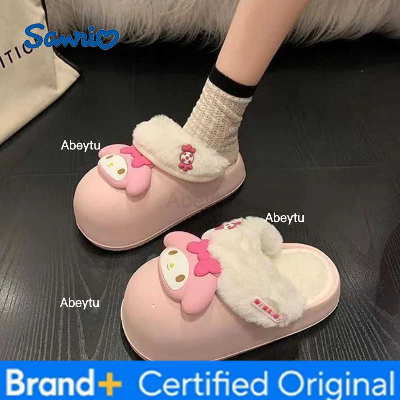 Sanrio Anime Series Removable Cotton Slippers Cute HelloKitty Girls Autumn and Winter New Home Indoor Warm Waterproof Slippers H251230