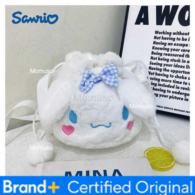 Sanrio Skew Mouth Water Bucket Diagonal Storage Bag Kuromi Kawaii Mini Drawstring Anime Cartoon Change Shoulder Bag New Style H251230
