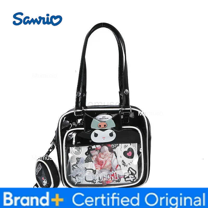 Sanrio Kuromi Hello Kittys One-Shoulder Handbag New Cute Cartoon Bags for Woman College Style Girl Printing Large Capacity H251230