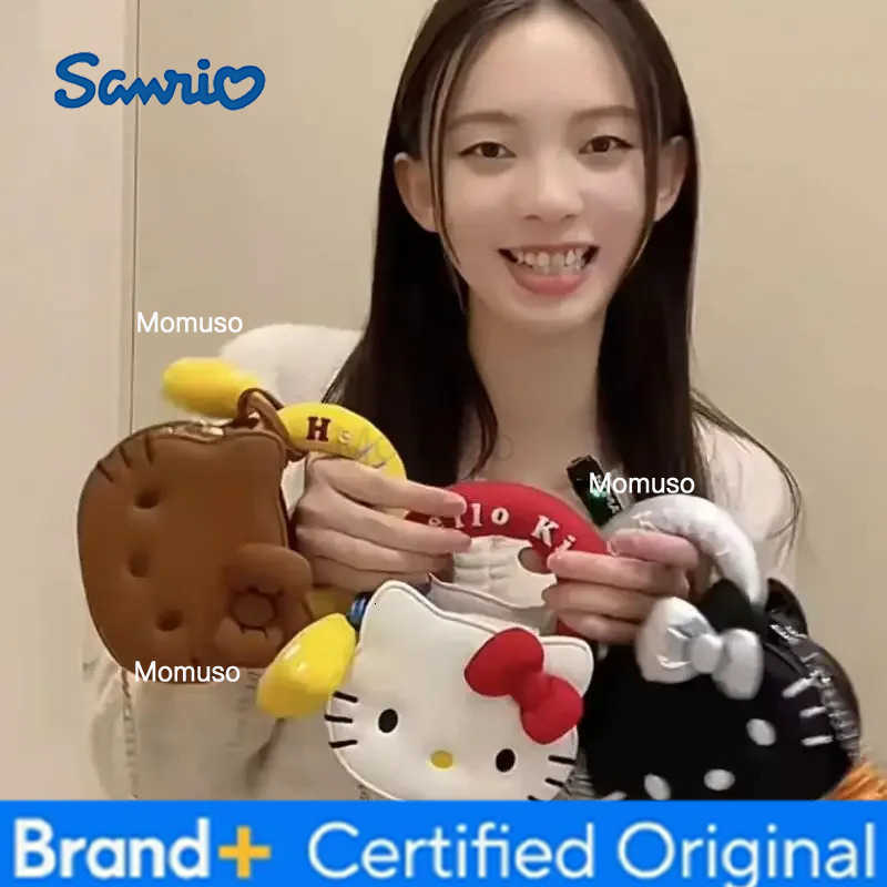 Sanrio Kawaii Hellokittys Handbag Mini Cute Cartoon Hot Girls All-Match Coin Wallet Bags for Woman Small Square Bag Fashion H251230