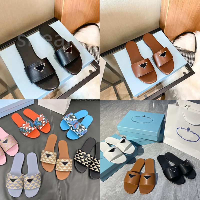 Designer Sandals Women slippers Luxury shoes Flat Slides Summer genuine leather Outdoor Loafers Bath Beachwear Slippers Black White pantoufle sliders