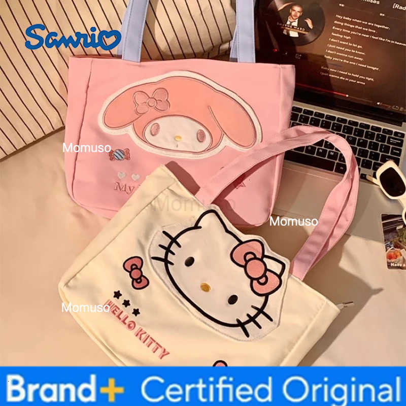 Sanrio hello kitty canvas shoulder bag my melody travel bag hot pink large capacity womens handbag commuting storage H251230
