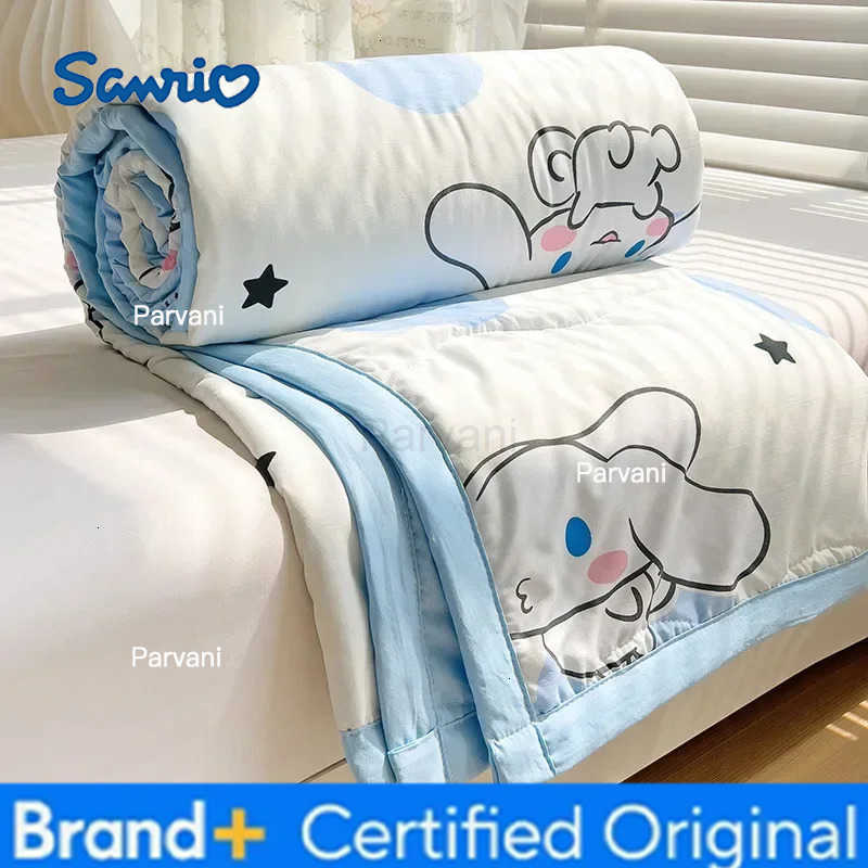 Sanrio 2024 New Sanrioed Summer Air Conditioner Quilt Kuromi Hello Kitty Childrens Nap Quilt Office Blanket Cute Class A Washed Cotton H251230 - view 6