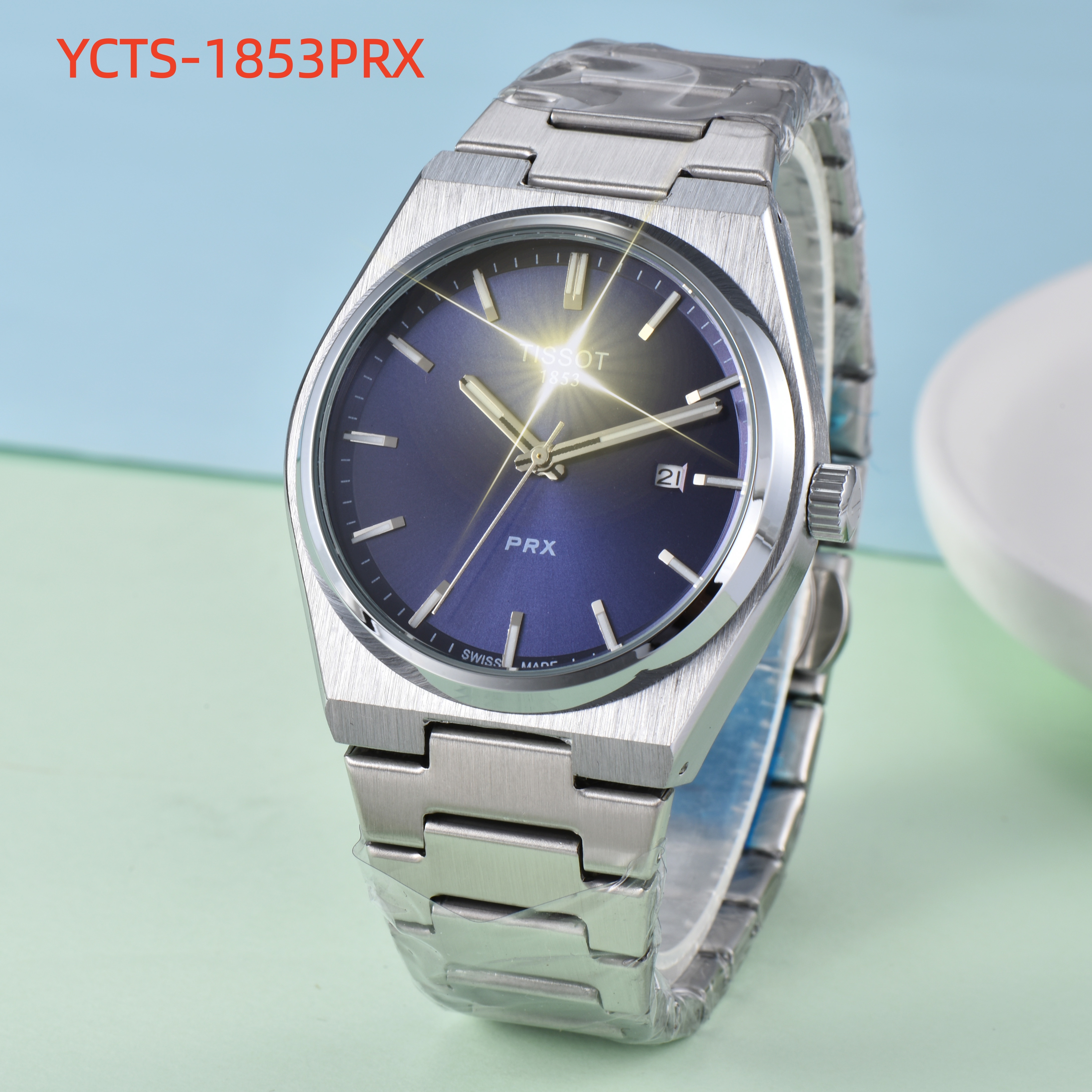 2026 Brand New Men 1853Tissity Series wristwatches Men's Automatic Mechanical watches women Luxury Watch Brown Dial Rose Gold Stainless Strap PRX 37