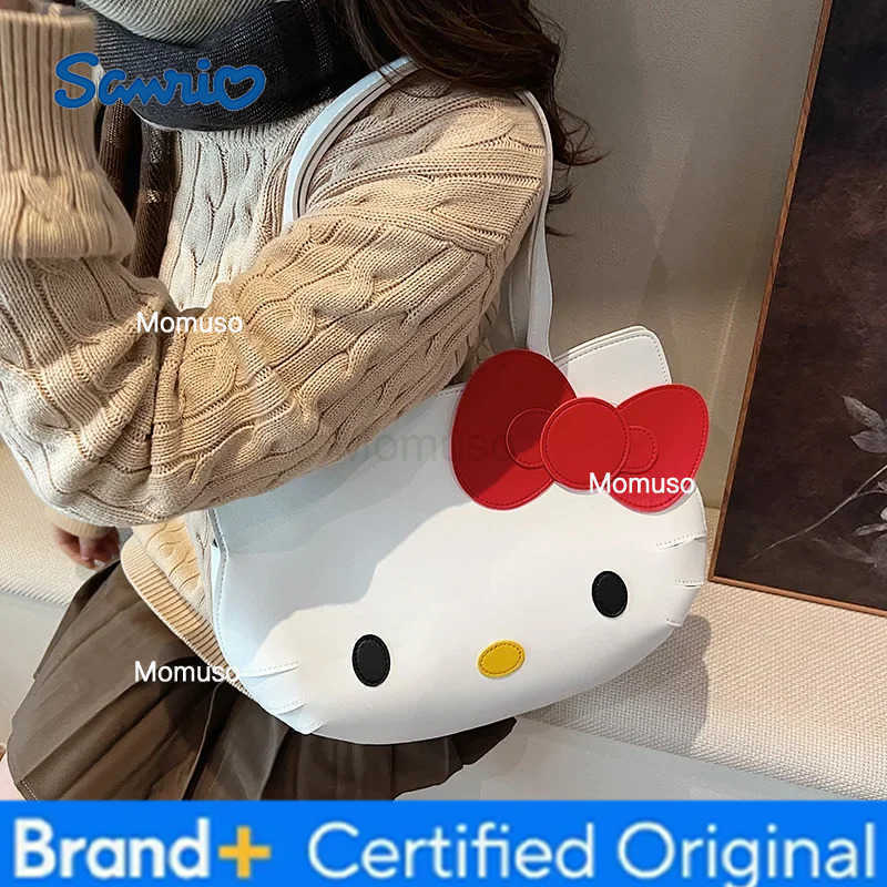 Sanrio Hellokittys Crossbody Bag Portable Tote Bag Girl Anime Figure Kawaii Cartoon One Shoulder Underarm Bag Storage Backpack H251230