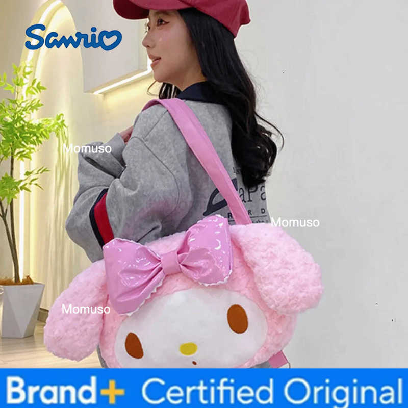 Sanrio Hello Kitty Tote Bag Sweet Kawaii My Melody Girl Cartoon Cute Plush Student Backpack Large Capacity Shoulder Bag Handbag H251230
