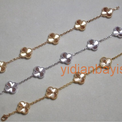 designer clover jewelery Lucky Clover Laser Bracelet Thick Plated 18k Rose Gold Jewelry Light Luxury Fashion Versatile