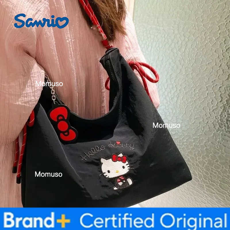 Sanrio Hello Kitty Canvas Bag Multi-functional Shoulder Bag Portable Large Capacity Storage Student Class Commuter Bags Gifts H251230
