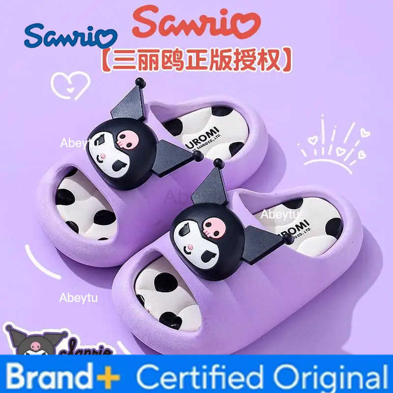 Sanrio Cartoon Anime Childrens Sandals Kuromi Cinnamoroll Hello Kitty New Kawaii Bathroom Shoes Girls Fashion Slippers Comfort H251230