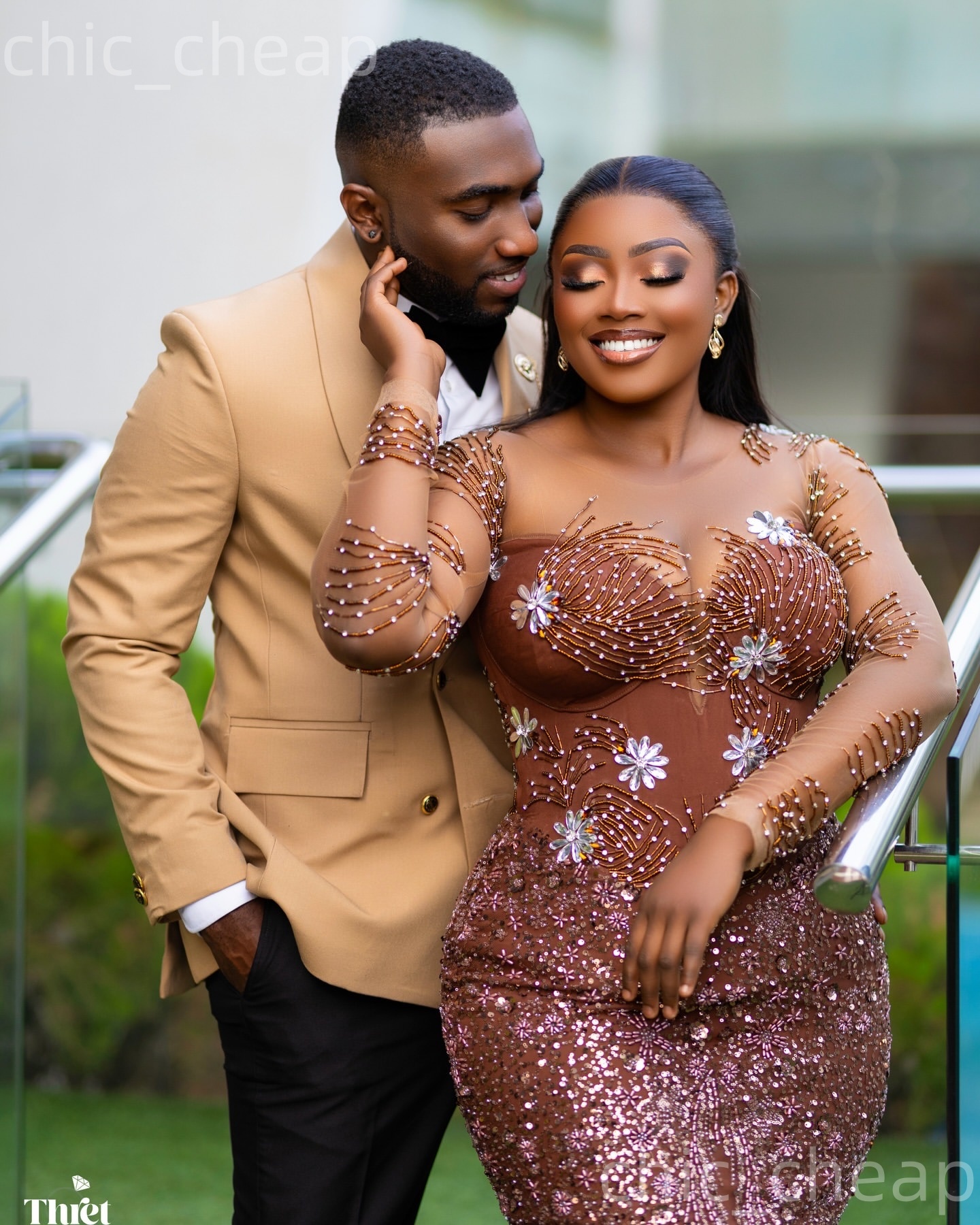 2026 Aso Ebi Nigerian Brown Mermaid Prom Dresses Crystals Beaded Evening Formal Party Second Birthday Engagement Reception Gowns Dress For Special Occ