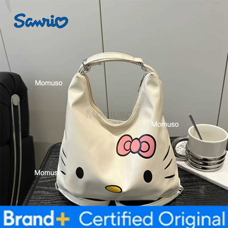 Sanrio Hello Kitty shoulder bag versatile casual handbag Womens bucket bag cartoon shoulder bag Multifunctional messenger pouch H251230