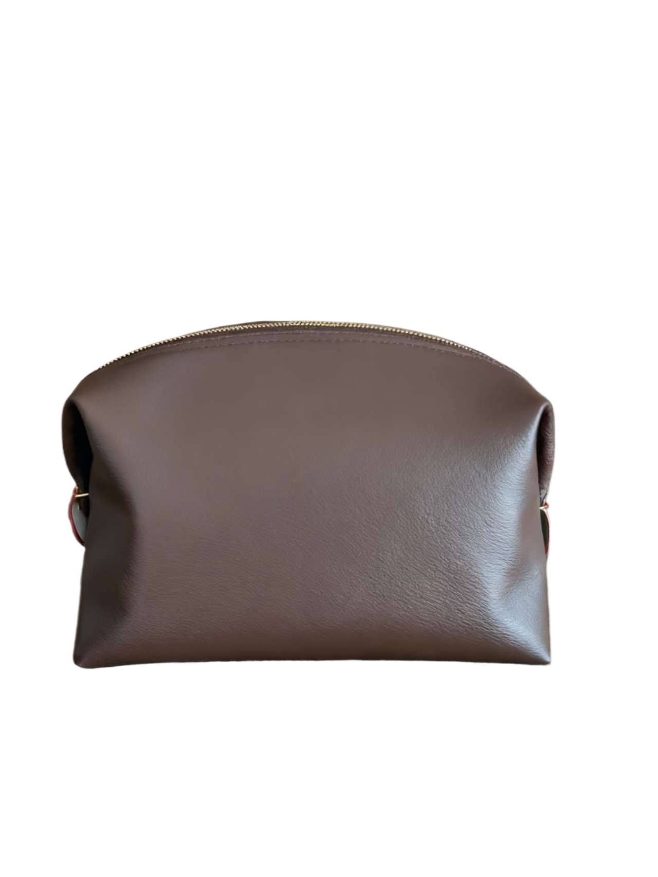 High Quality Women Designer Portable Brown Leather Makeup Bag Travel Waterproof Cosmetic Purse