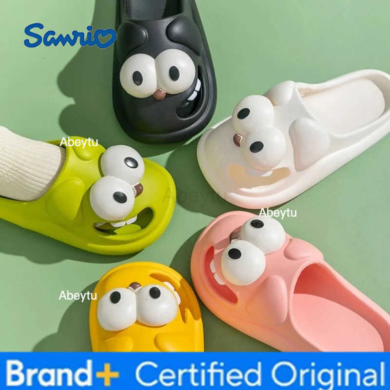 Sanrio Tongue Kiss Slippers Big Eye Dog SlippersCute Funny Big Eye Dog Fun Cartoon Package Head Eva Slippers For Women H251230