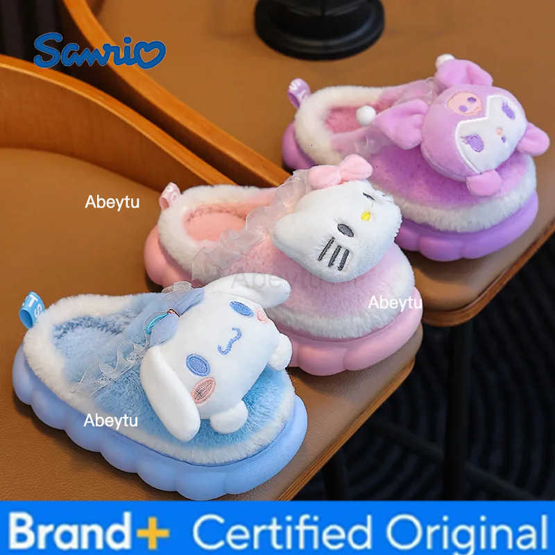 Sanrio New Autumn And Winter ChildrenS Cotton Slippers For Boys And Girls Cute Cartoon Indoor Slippers For Infants And Young Children H251230