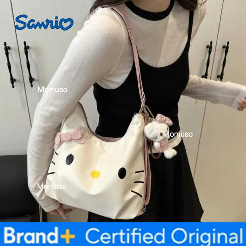 Sanrio 2025 New Model Katie Multi-purpose Backpack for WomenCute Soft Kitty Cat Tote Bag Fashionable Shoulder Bag Shoulder Bag H251230