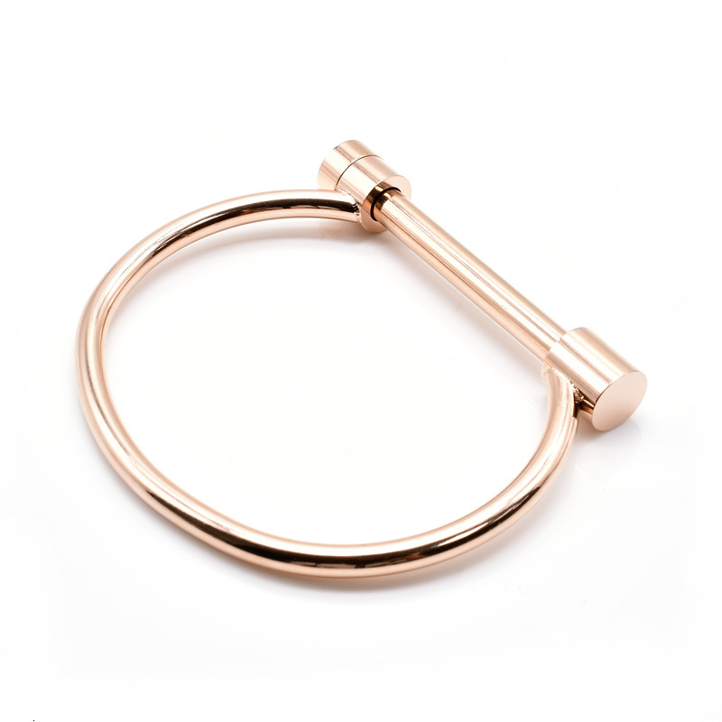 Luxury Brand Designer Jewelry European And American Syle D-Shaped Bracele Horseshoe Clasp Bracele In Sock Sainless Seel Fashion Tianium Seel Gold-Plae