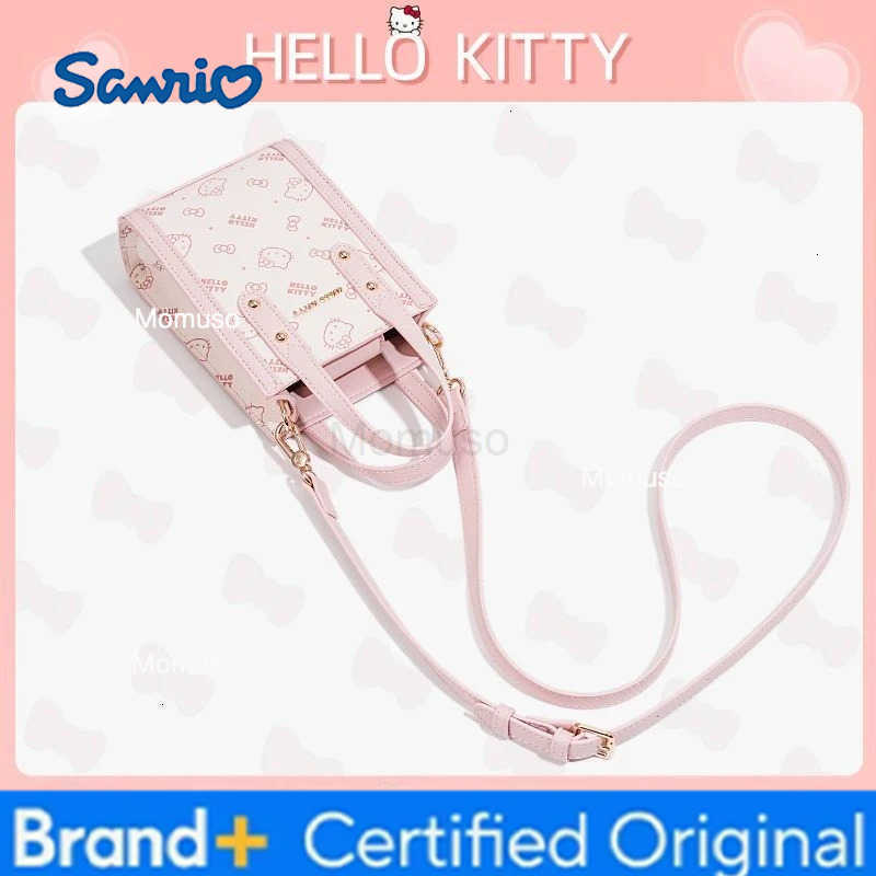 Sanrio Kawaii Hello Kitty Mini Advanced Handbag Anime Cute Girl Retro Cartoon KT Small Square Bag Fashion Versatile Festival Gift H251230