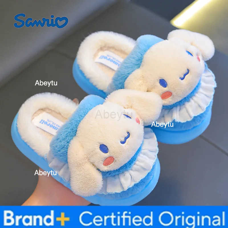 Sanrio Anime My Melody Autumn/winter Hello Kitty Cotton Slippers Cinnamoroll Cartoon Flat Plush Slippers Kuromi Warm Slippers Gift H251230