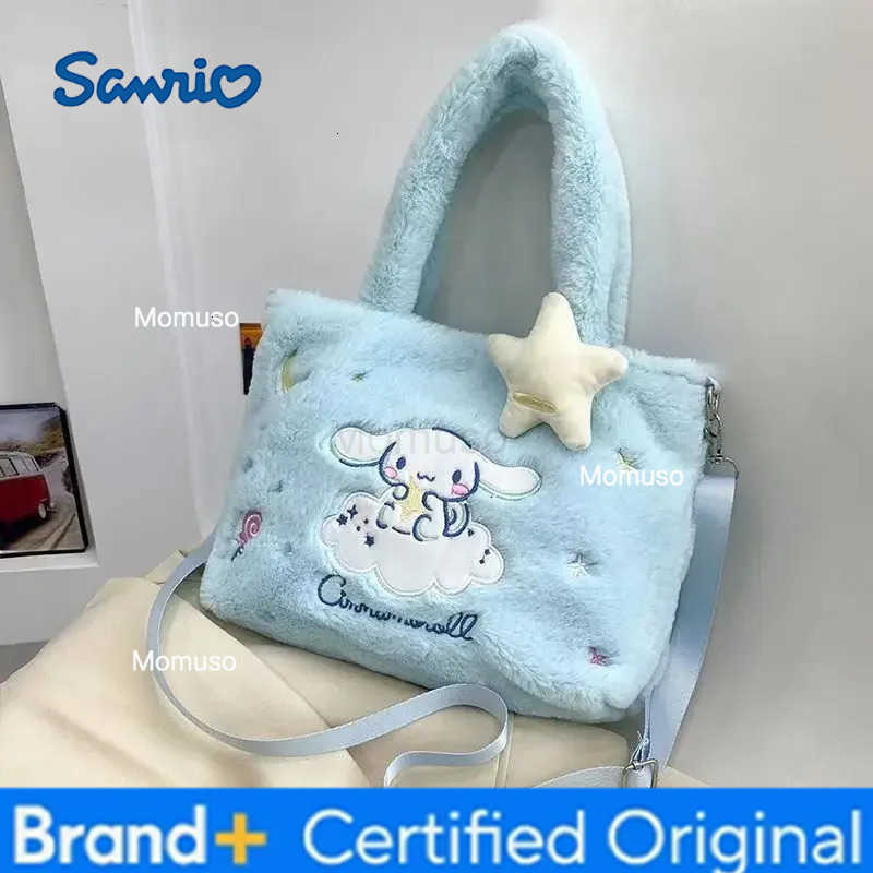 Sanrio New Winter Collection Hello Kitty Plush Shoulder Bag Kawaii Cartoon Kuromi Soft Handbag Storage Handbag For Girls Gifts H251230