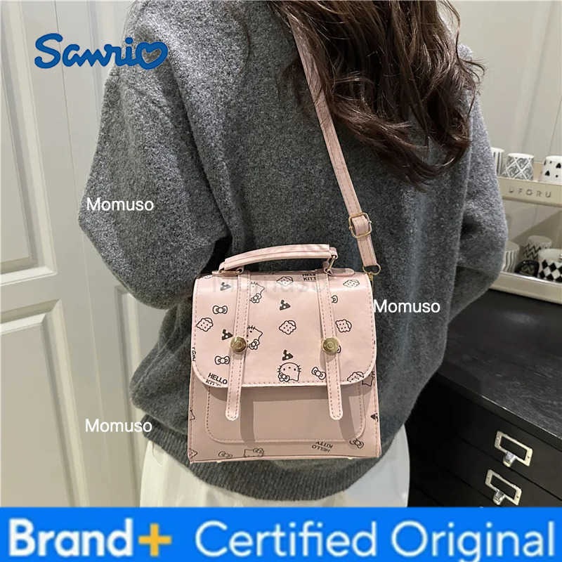 Sanrio Stylish retro-inspired minimalist handbag Hello Kitty Tote handbag new versatile shoulder bag New cute cartoon cat crossbody bag H251230