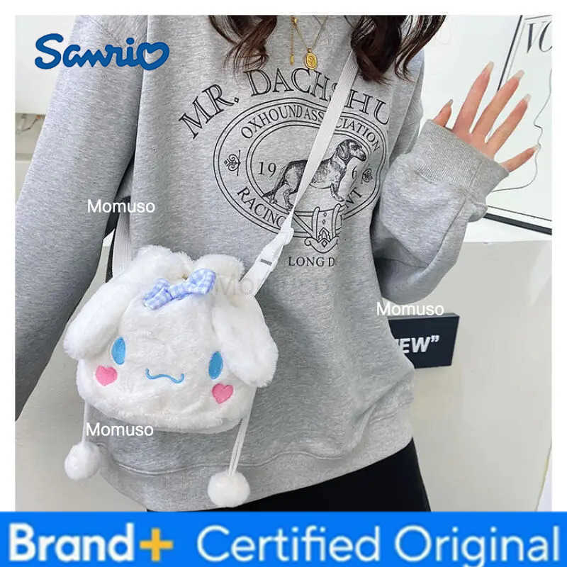 Sanrio Skew Mouth Water Bucket Diagonal Storage Bag Kuromi Kawaii Mini Drawstring Anime Cartoon Change Shoulder Bag New Style H251230