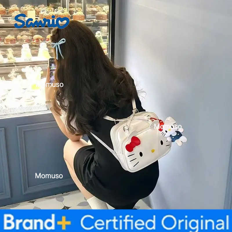 Sanrio Cute Hello Kitty small square backpack cartoon creative design niche cross-body tote bag cute and versatile holiday gift H251230