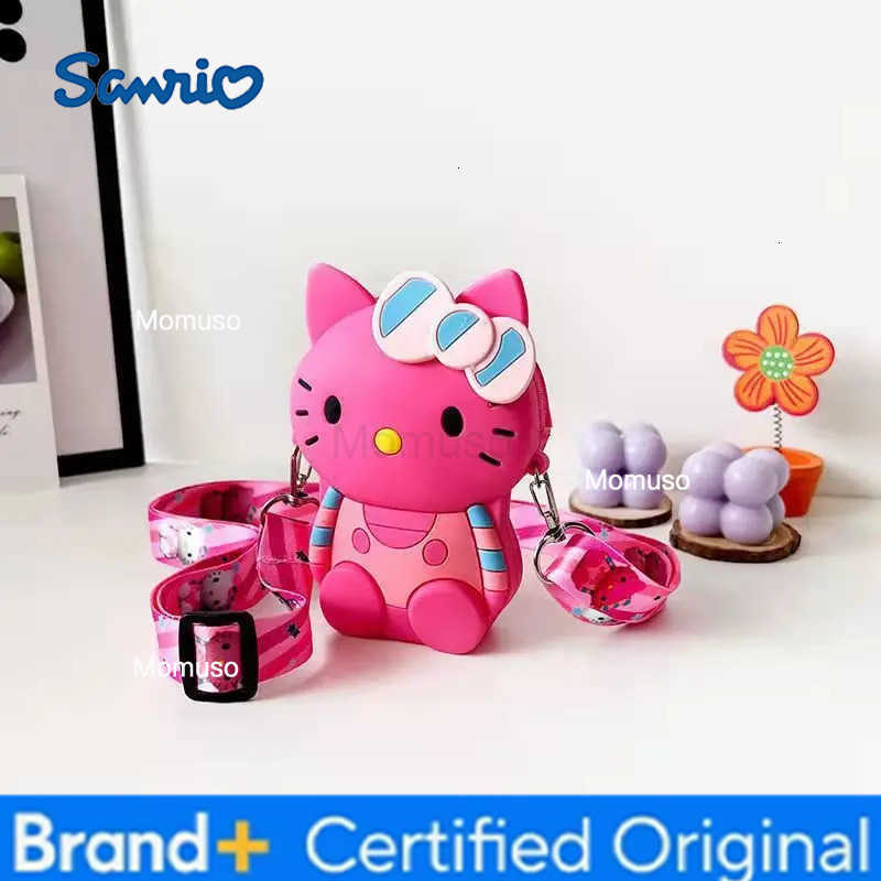 Sanrio Hot In Stock Hello Kitty Cartoon Anime-Related Kawaii Crossbody Silicone Small Bag And Coin Purse For Boys And Girls Gifts H251230