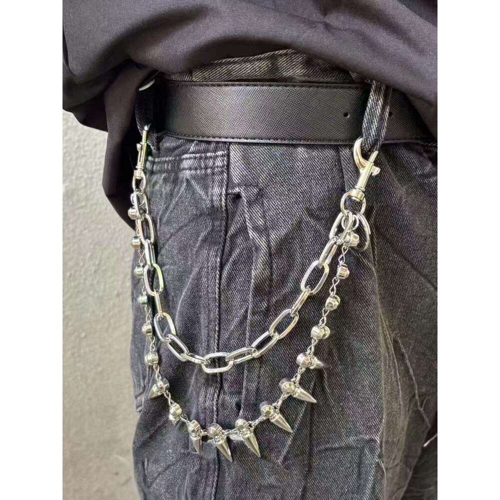 rapper American Style New Trend Dark Punk Metal Bullet Pendant Dual-use Necklace Pioneer Hip-hop Pants Waist Chain for Men