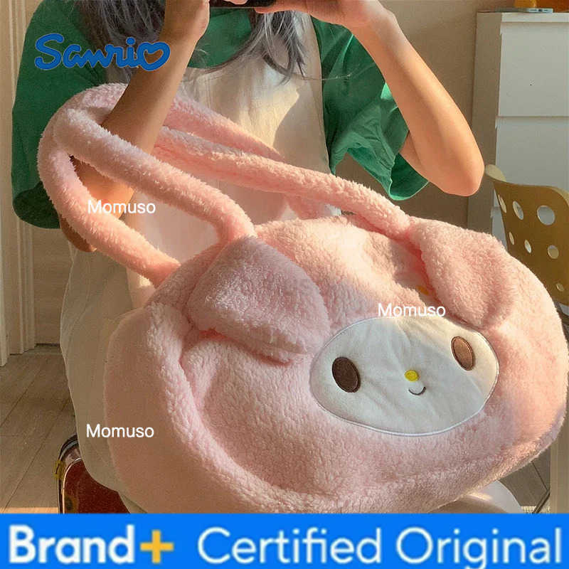 Sanrio Cute My Melody Shoulder Bag Japanese Kuromi Lovely Plush Bag Lolita Messenger Bag for Girl Travelling Bag Birthday Gifts H2512301