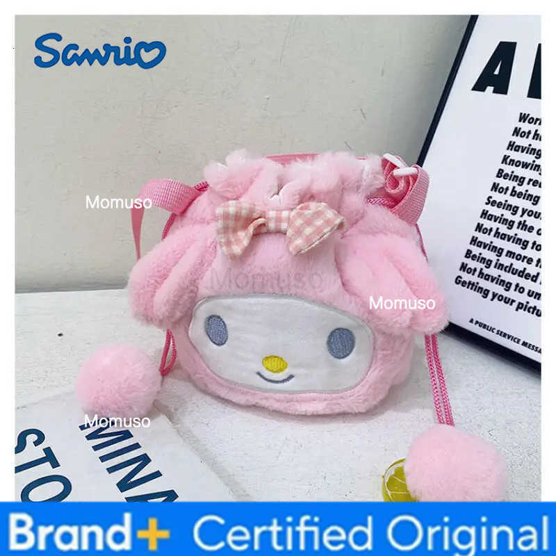 Sanrio Skew Mouth Water Bucket Diagonal Storage Bag Kuromi Kawaii Mini Drawstring Anime Cartoon Change Shoulder Bag New Style H251230