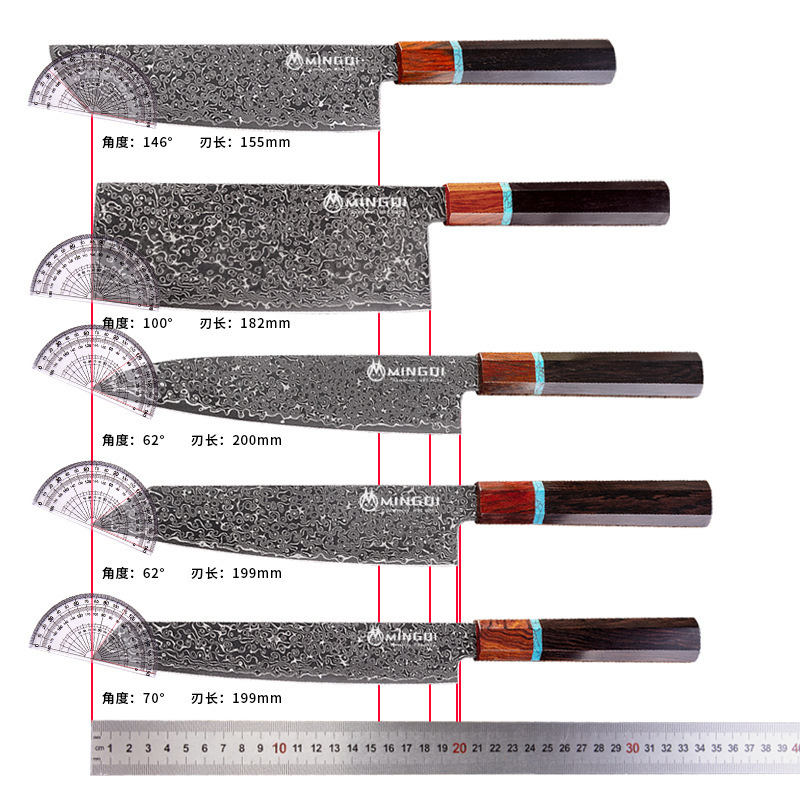 Handmade Chef Knife Damascus Steel Sharp Meat Vegetable Cleaver Gyuto Knife Japanese Hand Forged Kitchen Knives 250703