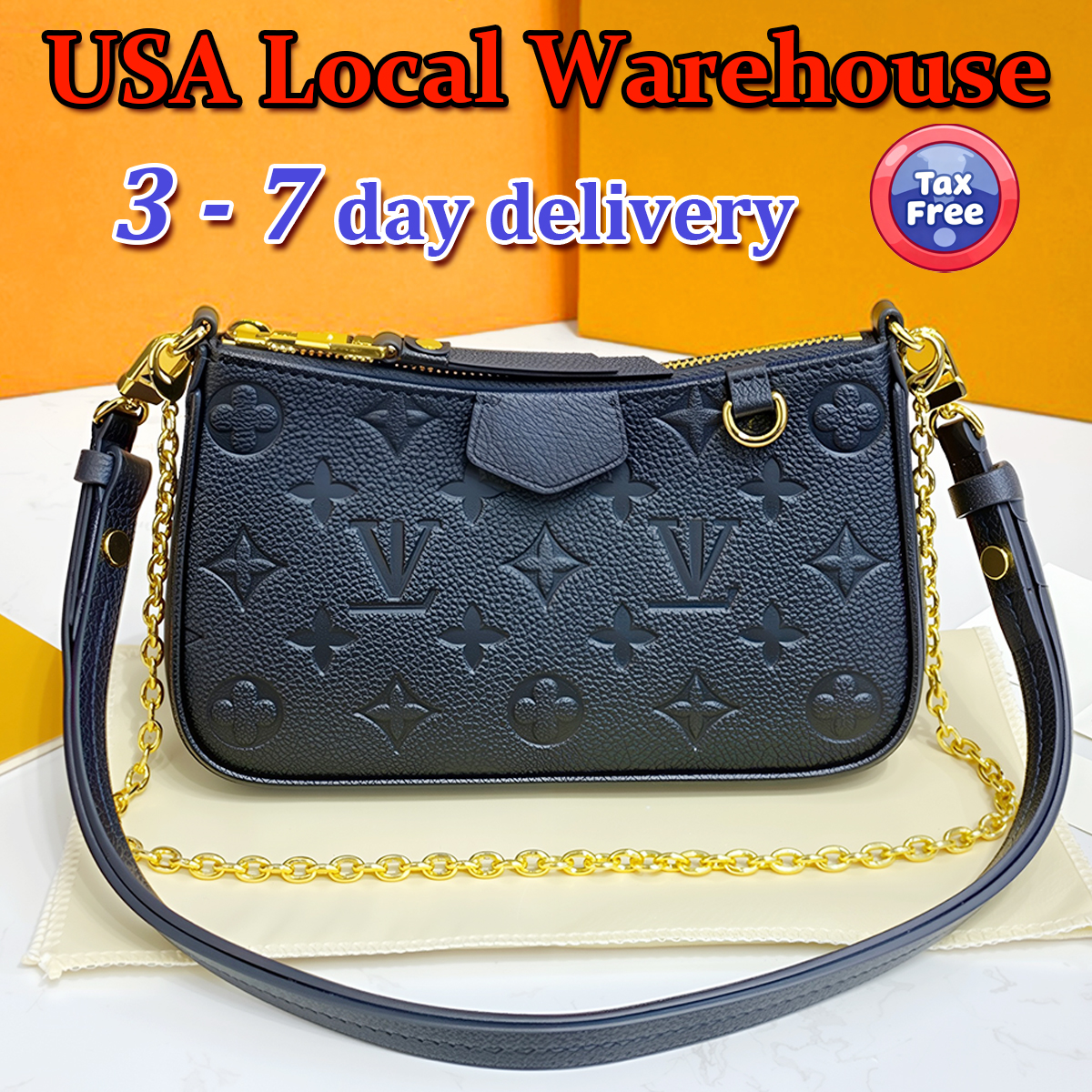 Designer Bag Luxury Bag Easy Shoulder Bag Fashion Women's handbag purse wallet Black Classic Embossing Old Flowers Chain Bag Cowhide leather Half Moon Crossbody bag