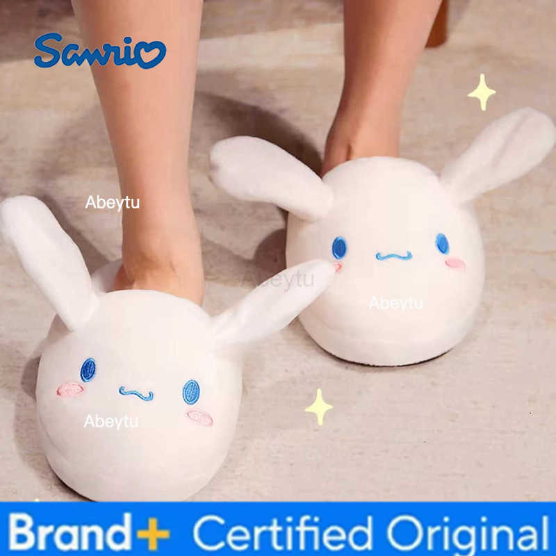 Sanrio Anime Cinnamoroll Cotton Slippers Cute Movable Ear Slippers Home Furnishing Indoor Comfortable Autumn Winter Woman Gifts H251230