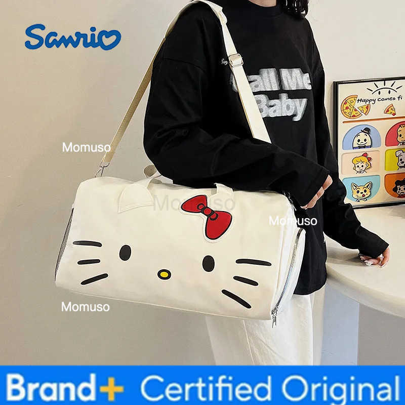 Sanrio hello kitty cartoon cute messenger shoulder bag bow girl boy handbag gym bag travel Cross-body bag H251230