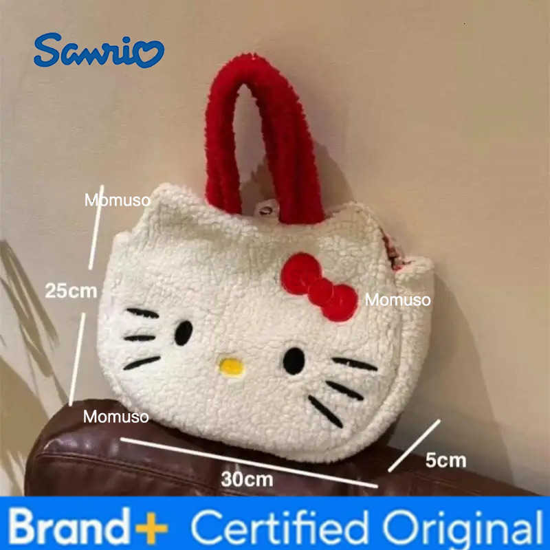 Sanrio New Cute Fashion Hello Kitty Sherpa Patchwork Large Capacity Womens Shoulder Bag Versatile Mommy Bag For Daily Use H251230